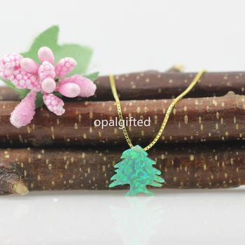 (1 шт./лот) Новая мода 12,1*13,4 мм Синтетическое кедровое дерево зеленый op11 Ожерелье с опалом для женщин для бесплатной доставки