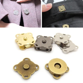 10 компл./лот, 14 мм, черный, серебристый, цвет, Пришитая металлическая Магнитная кнопка-защелка для пальто, сумки, аксессуары для одежды, сделай сам, скрапбукинг