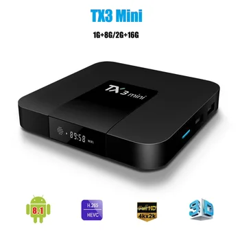 Android 8,1 TX3 Mini Smart TV BOX Amlogic RK3228A Четырехъядерный 2 ГБ 16 ГБ 2,4 Г WiFi 1080p 4K Для Google Телеприставки Цифровой Медиаплеер