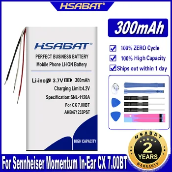 Аккумулятор HSABAT AHB471233PST емкостью 300 мАч для наушников-вкладышей Sennheiser CX 7,00BT, BA 170 Momentum