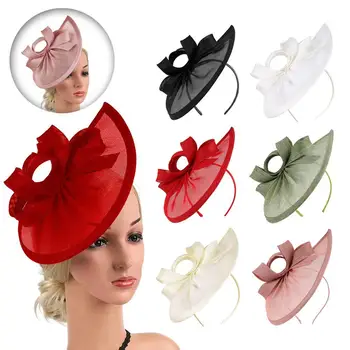 Женская повязка на голову Aliceband Hat Fascinator Свадьбы Ladies Day Race Королевская вечеринка Декор свадебной шляпы Большая цветочная заколка для волос головные уборы