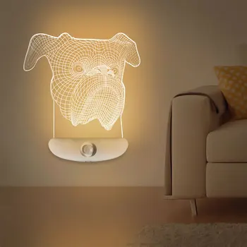 Индукция человеческого тела 3D Акриловый Usb ночник Лампа для сна в спальне Мягкий настенный светильник Теплая белая дверная пластина Лампа Декор подарок 500 мАч