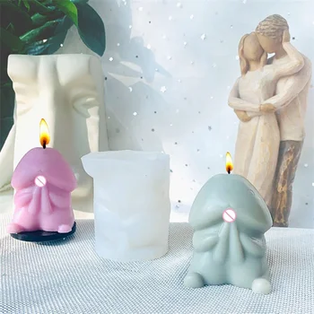 Милая мультяшная свеча в форме мужского пениса, силиконовая форма для ароматерапии, Гипсовая штукатурка, Формы для свечей 
