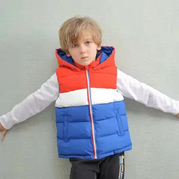 Модный детский жилет в стиле пэчворк, зимние детские пальто, теплый хлопковый жилет для маленьких мальчиков и девочек от 2 до 12 лет