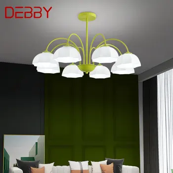 Подвесной потолочный светильник TEMAR Green Glass LED с креативным простым дизайном, подвесная люстра для дома, гостиной, спальни