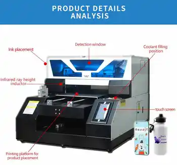 Принтер формата А4, изготовленный на заказ DTG принтер, Цифровая печать футболок на ткани, Цифровая печатная машина для хлопка и текстиля Непосредственно на одежде