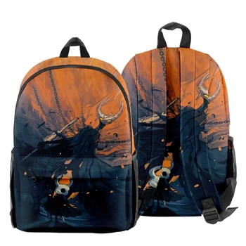 Рюкзак на молнии WAWNI Hollow Knight, студенческий рюкзак, мужская / женская повседневная школьная сумка, модный стиль, сумка на молнии, 3D-принт, повседневный рюкзак на молнии.