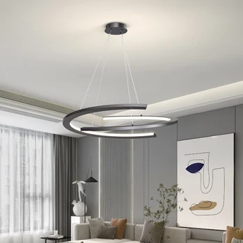 Световая светодиодная подвесная лампа Art Modern Nordic Креативная люстра с простым кольцевым освещением Подвесные светильники для гостиной, спальни, домашнего декора
