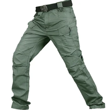 Тактические водонепроницаемые брюки-карго Мужские Повседневные с несколькими карманами, Износостойкие армейские брюки SWAT Combat, Походные брюки для кемпинга
