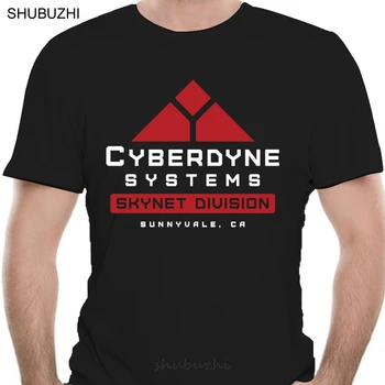 Футболка с терминатором Cyberdyne Systems Система управления Skynet Спереди, с двойной стороны, новая модная мужская крутая футболка с коротким рукавом