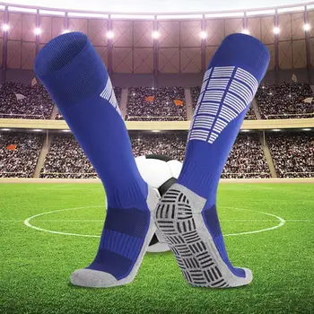 1 пара спортивных носков, мягкие нейлоновые футбольные носки Унисекс, эластичные носки для бега, противоскользящие дышащие спортивные высокие носки для футбола
