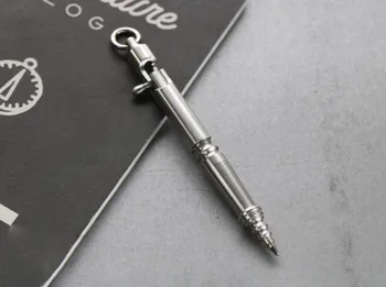 1 шт. мини-тактическая ручка с затвором из нержавеющей стали EDC, карманная деловая ручка с шариковой ручкой для письма