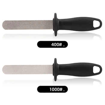 400 # 1000 # Двусторонняя алмазная точилка для ножей для садовых инструментов, кухонная утварь, ABS-ручка, Нескользящая ручка, Точильный камень