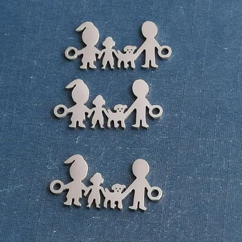 5 штук Соединителей для сына Собаки и родителей Соединяют компонент из нержавеющей стали для изготовления браслетов для папы мамы мальчика своими руками