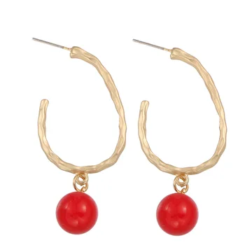 CARTER LISA Модные Красные акриловые серьги с шариками для женских украшений WF202203