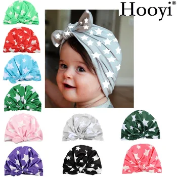 Hooyi/ Шапки для маленьких девочек, детские шапочки-бини, береты, кепки для младенцев, шапка для мальчиков с кроличьими хлопковыми звездами, балаклава Бонот, Ведро, Индийская шляпа