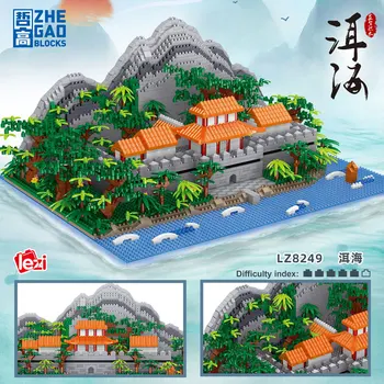 LZ8249 Алмазное зерно Китайская архитектура Знаменитые места Эрхая Живописные модели Строительные блоки Игрушки для детей Подарки