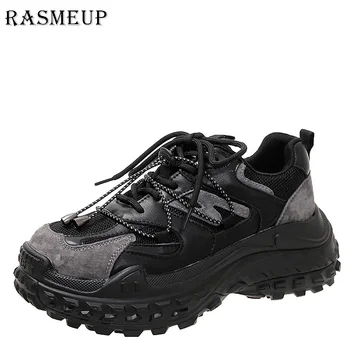 RASMEUP 2022 Модные женские массивные кроссовки, повседневная дизайнерская обувь на платформе со шнуровкой Для женщин, Удобная спортивная обувь с толстой подошвой