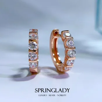 SpringLady2023 Новые серебряные серьги S925 круглой формы из розового золота в европейском стиле, серьги в стиле Cross Border Ins