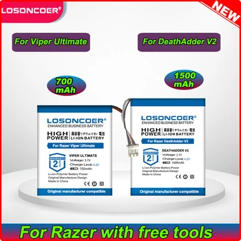 Аккумулятор LOSONCOER 1500 мАч для Razer DeathAdder V2, аккумулятор для беспроводной игровой мыши Razer Viper Ultimate