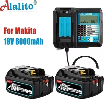 Аккумуляторная Батарея Инструмента Makita 18V BL1860 B 18V 6.0AH Резервная Батарея для Makita 18V BL1860 BL1840 BL1850 с Зарядкой DC18RF