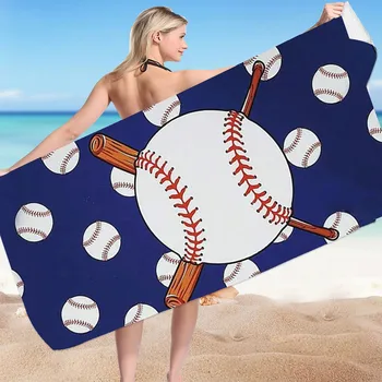 Бейсбольное теннисное пляжное полотенце, двустороннее бархатное быстросохнущее пляжное полотенце с принтом, банное полотенце для взрослых, небесно-голубые полотенца, бирюзовые полотенца
