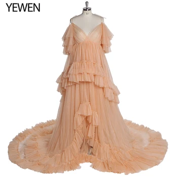 Вечернее платье Yewendress с длинным рукавом See Through для Фотосессии Flowers 2020 Для беременных Вечернее платье для Выпускного вечера