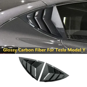 Для автомобиля Tesla Model Y 2021 ABS Глянцевый углепластиковый спойлер заднего стекла, Аксессуары для жалюзи-шторки