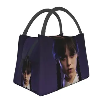 Изолированные сумки для ланча Wednesday Addams для кемпинга, путешествий, готической девушки, портативный кулер, термос для ланча, женский