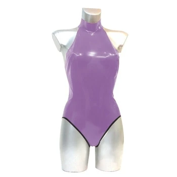 Комбинезон из 100% латексной резины фиолетового цвета для плавания на Хэллоуин, косплей