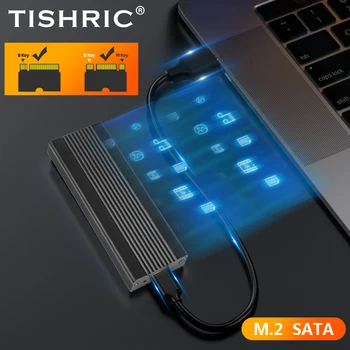 Корпус твердотельного накопителя TISHRIC M.2 HD 10 ТБ По протоколу Sata Корпус жесткого диска с кабелем USB-Type C SATA M-Key Disk Box Внешний жесткий диск M2 SSD Case
