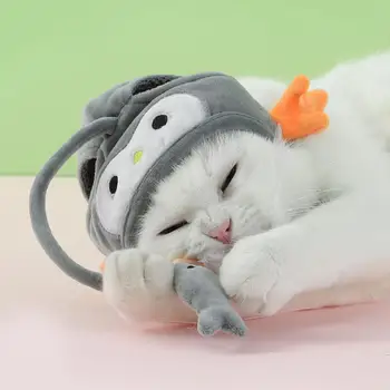 Кошачий головной убор, дышащая шляпа для домашних животных в форме мультяшного кролика, Котенок, Тизерная палочка для кошек