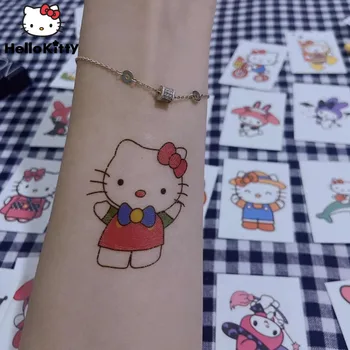 Креативная мультяшная татуировка Sanrio Hello Kitty, водонепроницаемая и прочная бумажная наклейка Y2k, женское модное украшение, Забавные подарки