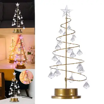 Настольная лампа в виде рождественской елки, светодиодные сказочные огни на батарейках, Топпер-звезда для дома