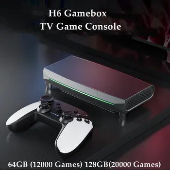 Новая Беспроводная Игровая Приставка H6 4K 2.4G С Контроллером 128 ГБ 20000 PS1 PSP Ретро Игровая Консоль HD TV Игровой Плеер GameBox Подарки