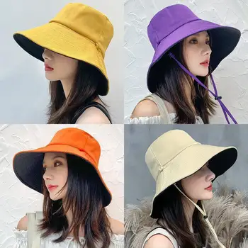 Новая солнцезащитная шляпа Женская с широкими полями, солнцезащитный козырек, складная шляпа, весна-лето, UPF 50 +, защита для путешествий, походов, рыбалки, кепка
