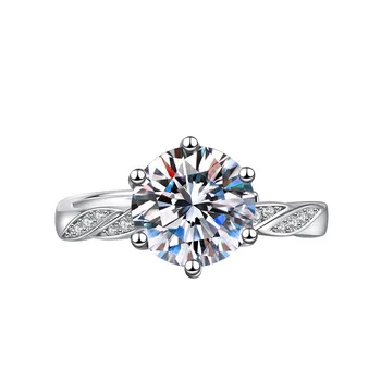 Новое кольцо с шестью когтями с обмоткой, предложение женственности, обручальное кольцо, простое атмосферное открывающееся кольцо на указательный палец