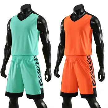 Новый игровой костюм Баскетбольный костюм Форма мужской команды Жилет Тренировочная рубашка Синий трикотаж