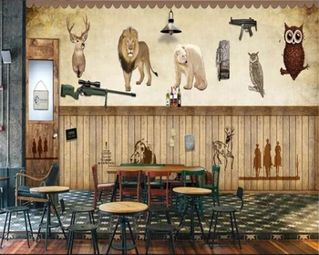 Обои на заказ, 3d фрески, европейский и американский бар с деревянным оружием, ресторан, ретро-фон, обои, домашний декор, 3D обои