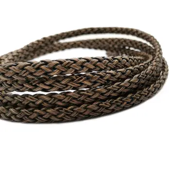 Плетеный кожаный шнур Aaazee, потертый коричневый ремешок из искусственного овального волокна 8 мм x 5 мм, изготовление ювелирных изделий