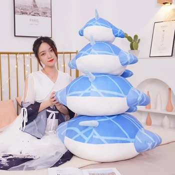 Плюшевая кукла Genshin Impact, плюшевые игрушки Tartaglia Childe Whale, Милая голубая/Розовая Рыбка, подушка, Детские Рождественские подарки