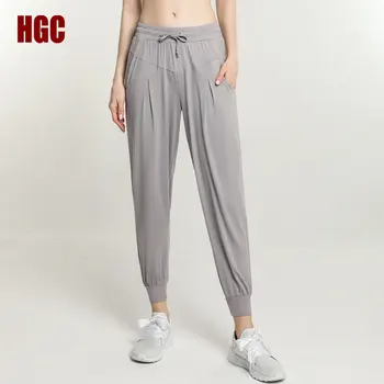 Повседневные брюки HGC, Женские Свободные штаны для йоги, Эластичные Леггинсы для спортзала, Спортивные штаны для активных тренировок, Штаны для бега и фитнеса
