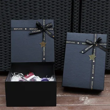 Подарочная коробка Набор пакетов для подарка Подарочная коробка с крышками и бантом Роскошные подарочные упаковки для юбилеев ко Дню Святого Валентина, Дней рождения, свадеб
