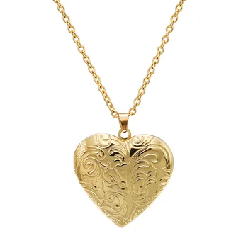 Подвески-медальоны SanLan в виде сердца, ожерелья для женщин, золотая фоторамка, ожерелье для влюбленных, подарочные украшения