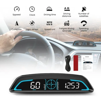 Предупреждающий дисплей G3 GPS HUD, универсальное цифровое напоминание о тревоге, Спидометр, Аксессуар для автомобильной электроники высокой четкости