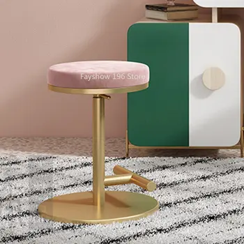 Розовый туалетный столик, роскошное акцентное кресло, Бархатная барная стойка, Высокие компьютерные стулья продвинутого дизайна, креативный розовый шезлонг, мебель для гостиной WYH