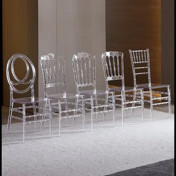 Свадебный зал отеля свадебный банкетный зал прозрачный хрустальный стул акрил ПК пластик одно бамбуковое кресло Napoleon