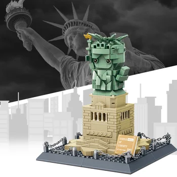 Статуя Свободы-Нью-Йорк, Америка Строительные блоки Кирпичи Подарок для мальчиков и девочек Игрушки для творческой сборки