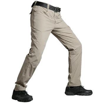 Уличные стрейчевые походные брюки, мужские быстросохнущие тактические брюки, мужские брюки для рыбалки / треккинга, дышащие повседневные брюки-карго