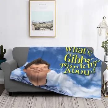 Флисовое одеяло для дивана, думающее о пледе Gibby, теплые фланелевые забавные одеяла для спальни, автомобильное одеяло для дивана